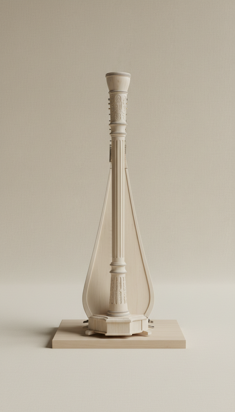 Chamber spruce pedal harp